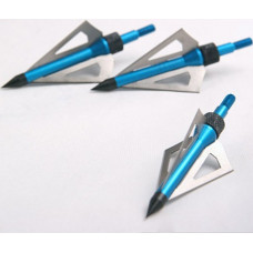 92 Grain 3 blades Aftershock Crossbow, Archers hunting arrow broadheads Blue, Silver Pack of 3